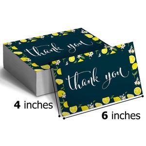 100 pc Lemon THEMED POLYMAILER Thank you Cards & Stickers  BUNDLE